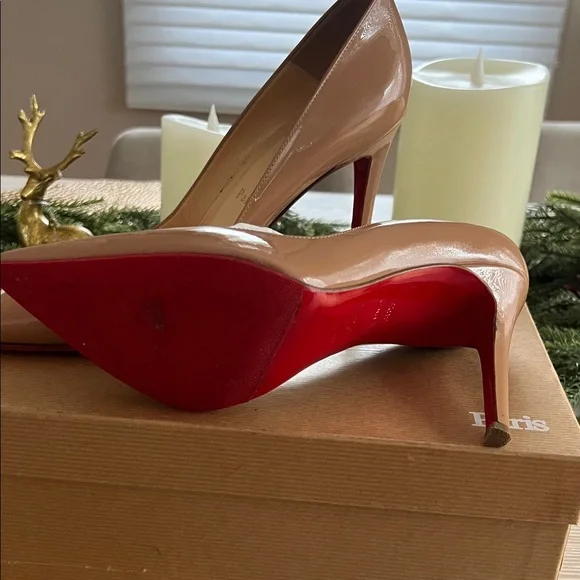 Christian Louboutin Nude Patent Heels - Picture 2 of 3
